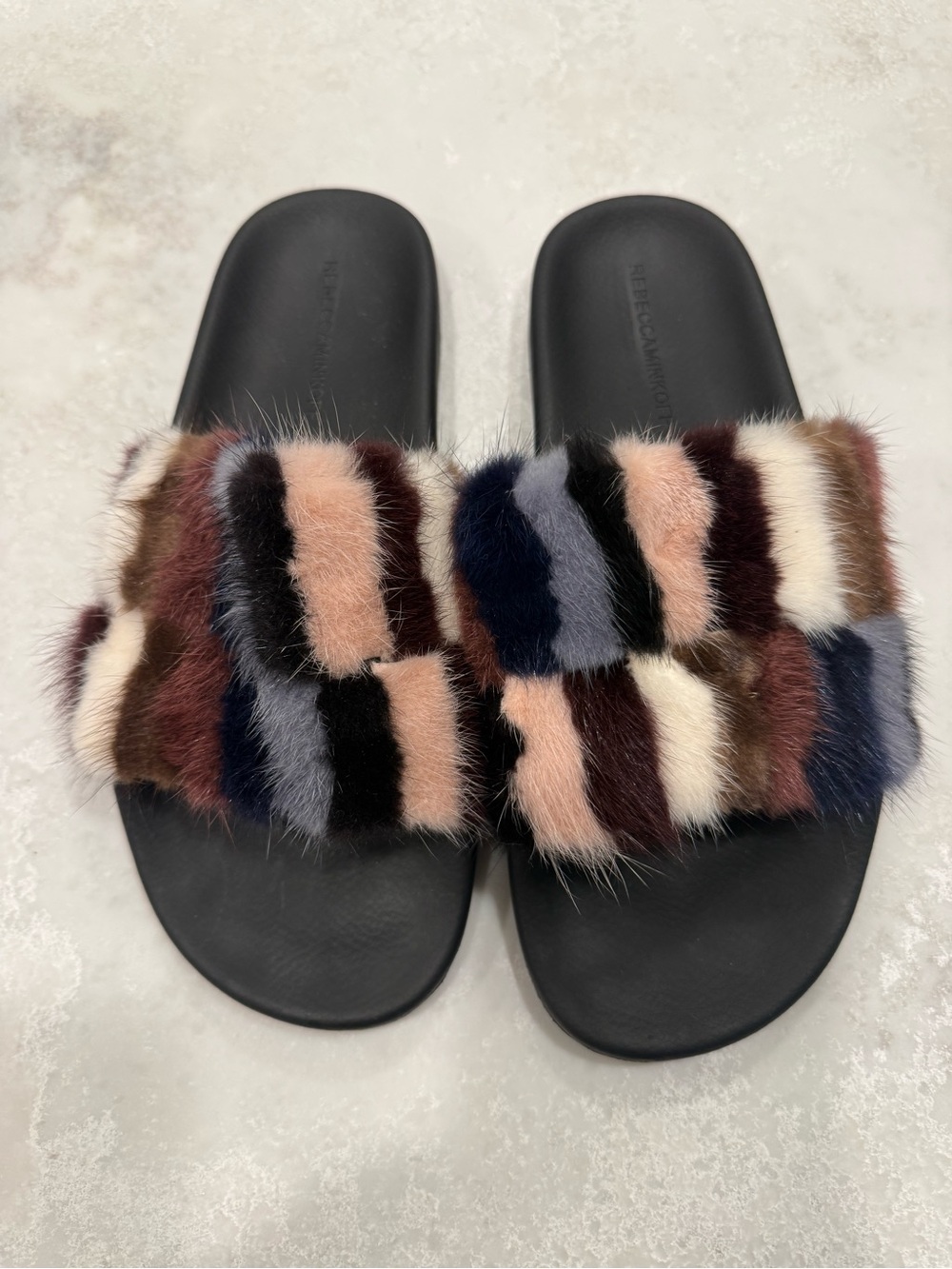 Rebecca Minkoff Sammi Mink Fur Slides